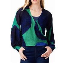 NIC+ZOE Ocean Dot Convertible 4-Way Cardy Cardian Sweater, Size Petite XS, Green