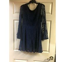 Altard State Size Small Navy/Royal Blue Flare Sleeve Backless Dress