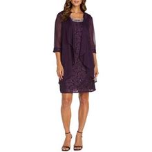R&M Richards Women's Short Lace Mother Of The Bride Dress With Jacket