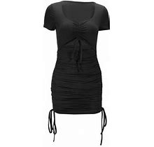 Aseidfnsa Swing Dresses For Women Knee Length Semi Formal Dresses Personalized V Neck Dress Simple And Delicate Design