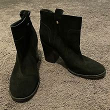 Nine West Shoes | Euc Nine West Slip On Leather Ankle Boots | Color: Black | Size: 7.5