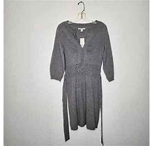 Banana Republic Soft Wool Gray Sweater Knit Dress Size M Petite