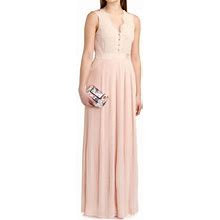 Ted Baker Bai Reversible Pleated Lace & Chiffon Maxi Dress Size 1(Us