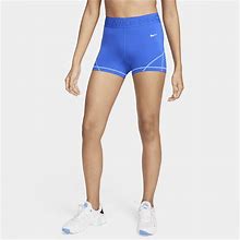 Nike Pro Women's Mid-Rise 3" Shorts In Blue, Size: 2XL | FN3136-405