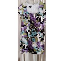 AGB Sheath Dress Multicolor Floral Stretch Size 12 NWT Original $54.