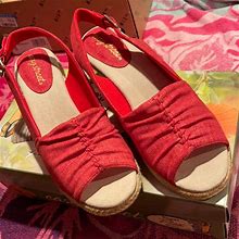 Easy Street Shoes | New In Box Easy Street Wedges | Color: Gold/Red | Size: 8.5
