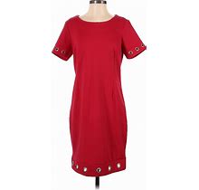 Nina Leonard Cocktail Dress - Sheath: Red Solid Dresses - Women's Size Small