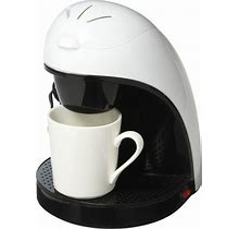 Brentwood TS-112W Coffee Maker With Ceramic Mug, Single Serve, White