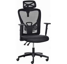 Vinsetto High Back Ergonomic Computer Home Office Chair Mesh Task Chair With Lumbar Back Support Reclining Function Adjustable Headrest Arms And Heigh