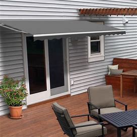 ALEKO Retractable 16 X 10 ft Motorized Home Patio Canopy Awning Grey - 10 X 16