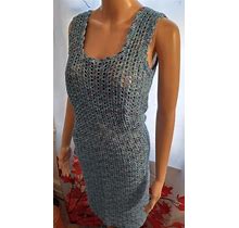 Hand Crochet Lacy Blue Sun Dress