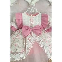 Pink Floral Dress, Photo Shoot Dress, Easter Dress, Pink Toddler Dress, Fairycore Dress, Flower Dress, Spring Dress, Flower Girl Gift