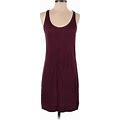 Calvin Klein Casual Dress - Shift Scoop Neck Sleeveless: Burgundy Solid Dresses - Women's Size Small