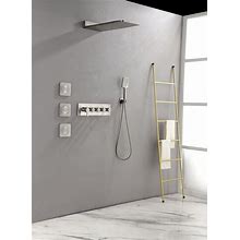 Wall Mounted Waterfall Rain Shower System With 3 Body Sprays & Handheld