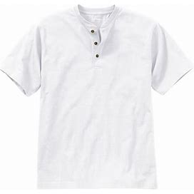 Men's Carefree Non-Shrink Tee, Traditional Fit, Henley White XXXL, Cotton | L.L.Bean