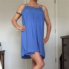 She And Sky Dresses | She & Sky Strappy Pleated Mini Dress | Color: Blue | Size: S