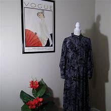 Calvin Klein Dresses | Calvin Klein Sheer Button Down Dress (Vintage Looking) | Color: Black/White | Size: 12