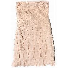 Express Dresses | Express Pink Tiered Ruffle Strapless Dress | Color: Cream/Pink | Size: S