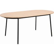 Leisuremod Tule 71 Inch Oval Dining Table In Natural Wood