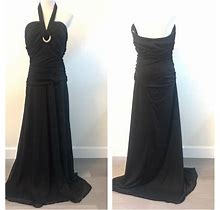 Torrid Dresses | New Torrid Halter Backless Ruched Maxi Dress Cz | Color: Black | Size: 12