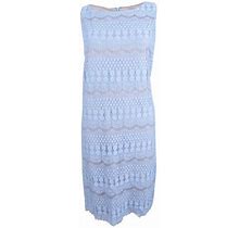 Jessica Howard Women's Petite Medallion Lace Sheath Dress (14P, Blue)