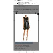 Bcbgmaxazria Gunmetal Combo Melly Shift Night Out Cocktail Dress Size