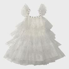 Petite Hailey Girl's Multi-Layer Sparkle Tulle Dress, Size 12M-10, White, 5, Girls Apparel Dresses