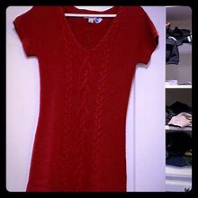 Banana Republic Dresses | Banana Republic Short Sleeve Sweater Dress | Color: Red | Size: Xs