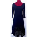 Venus Dresses | Venus Black Crochet Long Sleeve Dress | Color: Black | Size: S