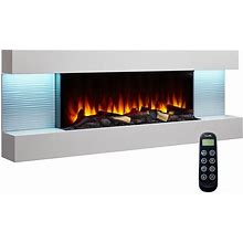Simplifire Format 36in. Wall Mount Electric Fireplace With 60in. Floating Mantel