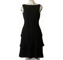 JONES WEAR DRESS Womens Black Tiered Knee Length Lined Dress Size 8 NWT