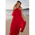 Petal And Pup Women's Gia Pleated Halterneck Maxi Dress - Red