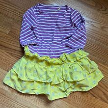 Mini Boden Dresses | Mini Boden Purple Stripes And Stars Dress Size 2-3 | Color: Purple/Yellow | Size: 2Tg