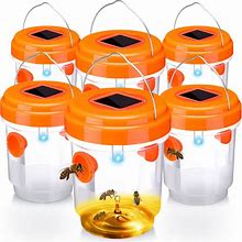 Wasp Trap Solar Powered Bee Trap Reusable Fly Traps Outdoor Hanging Wasp Killer With UV LED Light Flying Insects Bee Killer For Indoor Outdoor Patio