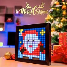 Pixel Art Digital Picture Frame With 32X32 LED Display APP Control - Cool Animation Frame Wall/Desk Mount For Gaming Room & Bedside Table -Black