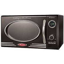 Nostalgia 0.9 Cu. Ft. Retro Microwave Oven | Black | One Size | Microwaves Counter Microwaves | Digital Display | Back To College | Dorm Essentials