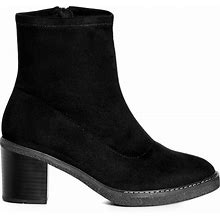 Womens Wide Fit Eliana Ankle Boot - Black - Black - Size 6W