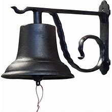 NACH Classic Fine Cast Iron Rustic Hanging Doorbell, 19.3 X 11.8 X 13 Inches, Large Door Bells For Homes, Black Door Bell, JS-90-098