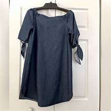 Vero Moda Dresses | Denim Off-The-Shoulder Mini Dress | Color: Blue | Size: L