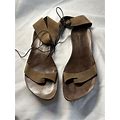 Cydwoq Ankle Strap Sandals 38/8 Brown Leather
