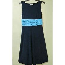 Serengeti Stretch Knit Sleeveless Ruched Waist Fit & Flare Dress Size