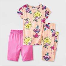 Girls' Trolls Poppy 3Pc Pajama Set - Pink 6