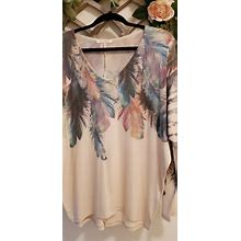 Enti Clothing Tops | Enti Clothing New Multi Color Feather Top | Color: Tan | Size: S