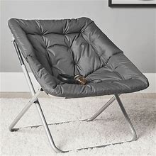 Solid Dark Gray Hang-A-Round Square Chair - Furniture - Lounge + Accent Chairs - Pottery Barn Teen | Dorm Essentials