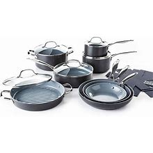 Greenpan Valencia Pro 13-Pc. Cookware Set | Gray | One Size | Cookware Cookware Sets | Non Stick|Dishwasher Safe|Ptfe Free|Non-Stick|Pfoa Free