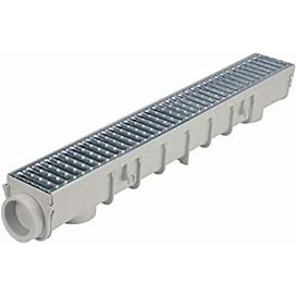 Nds 864Gmtl 5-Inch Pro Channel Drain Kit With Metal Grate, 5 In, Gray
