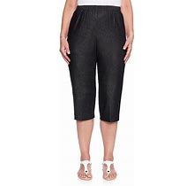 Petite Alfred Dunner Pull-On Denim Capri Pants, Women's, Size: 6 Petite, Black