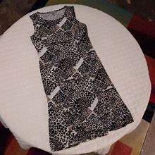 Danny & Nicole Woman's Dress Animal Print Stretch Sleeveless - Women | Color: Black | Size: S