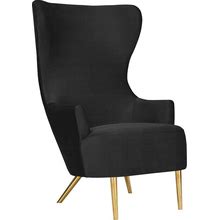 Julia Black Velvet Wingback Chair By Inspire Me Home Decor, Black Contemporary And Modern Recliners From TOV