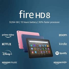 Fire Hd 8 Tablet, 8" Hd Display, 32 Gb, 30% Faster Processor, Designed